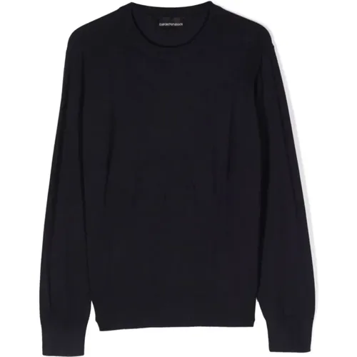 Navy Pullover Sweater - Emporio Armani - Modalova