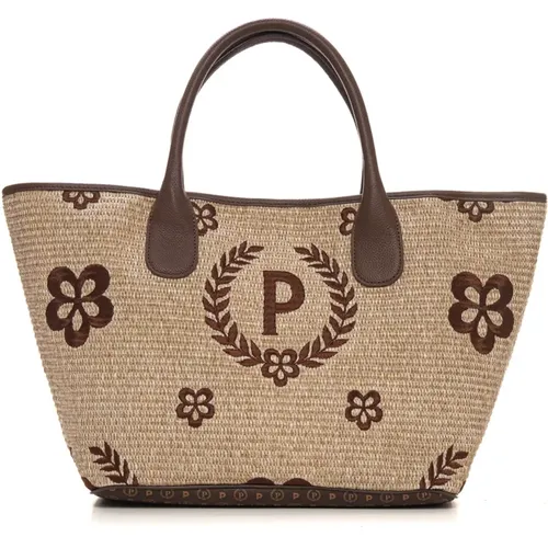 Shopping rafia Raffia bag , female, Sizes: ONE SIZE - Pollini - Modalova