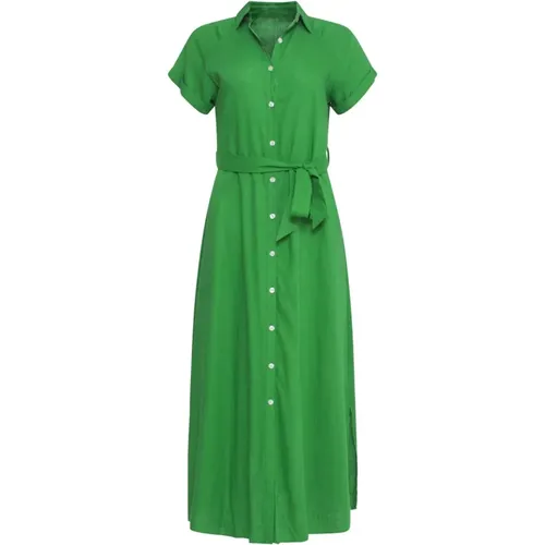 Grünes Sommerkleid mit zeitlosem Stil , Damen, Größe: 2XL - Smashed Lemon - Modalova