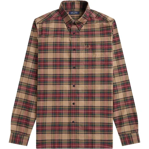 Tartan Oxford Hemd , Herren, Größe: M - Fred Perry - Modalova