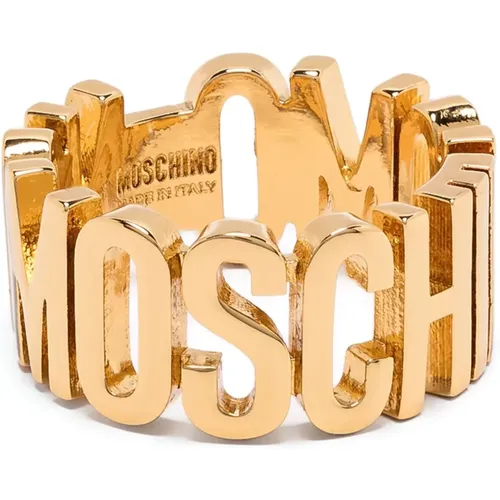 Goldenes Logo-Detail Messing Schmuck - Moschino - Modalova