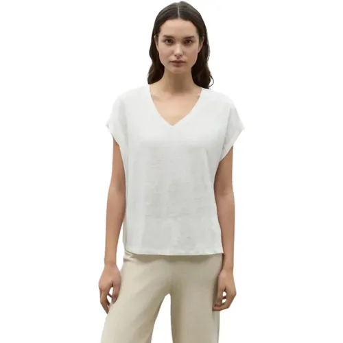 Arendal Off Leinen V-Ausschnitt T-Shirt , Damen, Größe: L - Ecoalf - Modalova