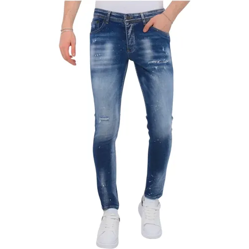 Paint Splash Ripped Jeans Men Slim Fit - 1071 , male, Sizes: W38, W33, W30, W32, W34, W31, W29, W36 - Local Fanatic - Modalova