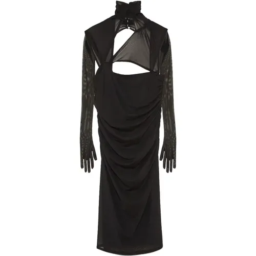 One-Shoulder-Kleid mit Handschuhen , Damen, Größe: L - PATRIZIA PEPE - Modalova