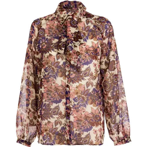 Winter Fleur Long Sleeve Shirt , female, Sizes: S - Liu Jo - Modalova