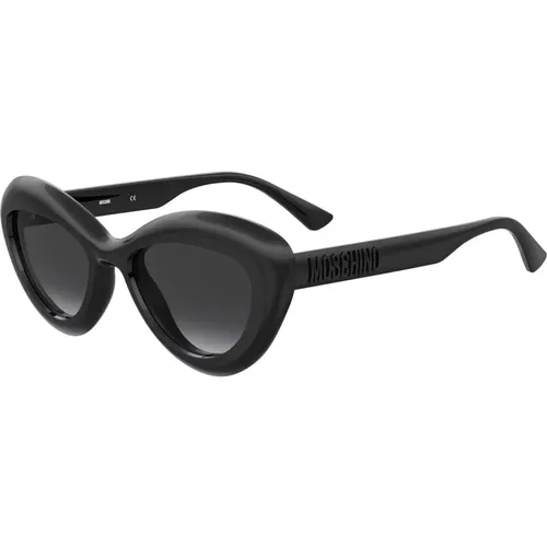Dark Grey Shaded Sonnenbrillen , Damen, Größe: 55 MM - Moschino - Modalova