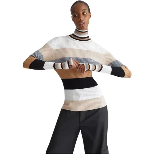 Striped Dolcevita Sweater , female, Sizes: XS, L, M, S - Liu Jo - Modalova