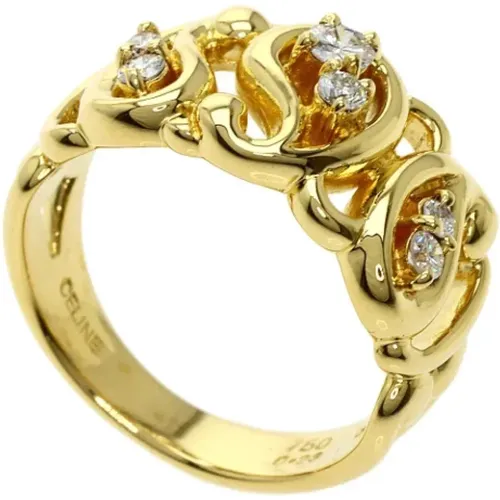 Pre-owned gold gold ring , female, Sizes: ONE SIZE - Celine Vintage - Modalova