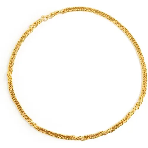 Vintage Gold Plated Link Necklace , female, Sizes: ONE SIZE - Chanel Vintage - Modalova