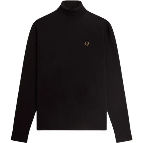 Hochgeschlossener Pullover aus Baumwolle und umweltfreundlicher Merinowolle , Herren, Größe: S - Fred Perry - Modalova