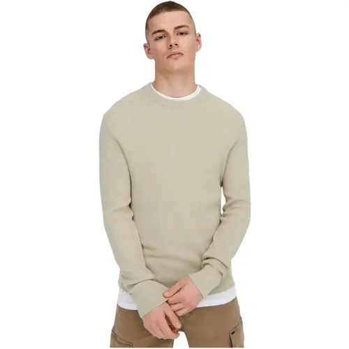 Herren Rundhals Pullover (Silver Lining) , Herren, Größe: M - Only & Sons - Modalova