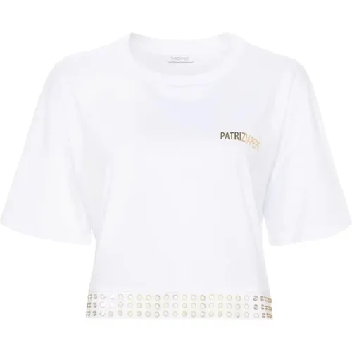 Weißes Optisches T-Shirt , Damen, Größe: XS - PATRIZIA PEPE - Modalova