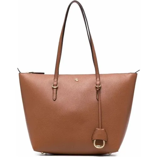 Keaton 26 leather small tote , female, Sizes: ONE SIZE - Ralph Lauren - Modalova