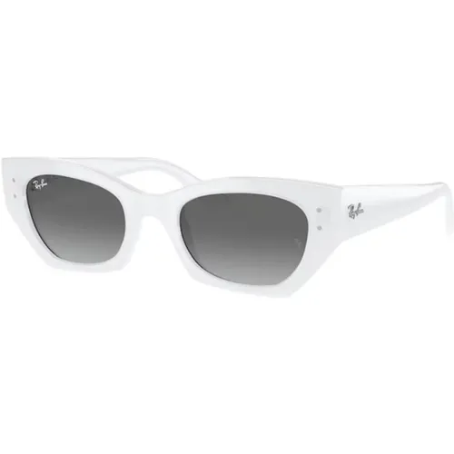 Rb4430 Sonnenbrille Graue Gläser Weißer Rahmen , Damen, Größe: 49 MM - Ray-Ban - Modalova
