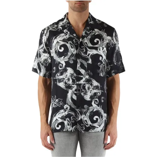 Regular Fit Viscose Shirt with All-Over Print , male, Sizes: S, M, XL - Versace Jeans Couture - Modalova