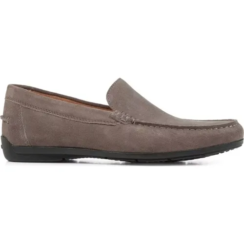 Grey Loafers for Men , male, Sizes: 9 UK, 12 UK, 8 UK, 7 UK, 10 UK - Geox - Modalova