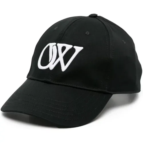 Schwarzer Logo-Hut , Herren, Größe: M - Off White - Modalova