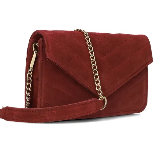 Rote Wildleder-Schultertasche Laurie - Notre-v - Modalova