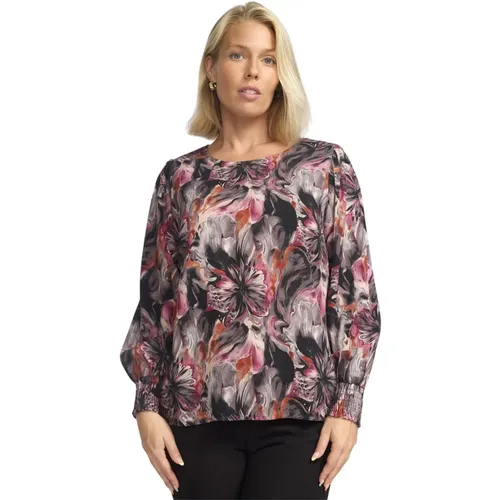 Rosenbluse mit Smock-Manschetten , Damen, Größe: XL - 2-Biz - Modalova