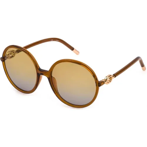 Braune Injizierte Sonnenbrille UV Filter 2 - Furla - Modalova