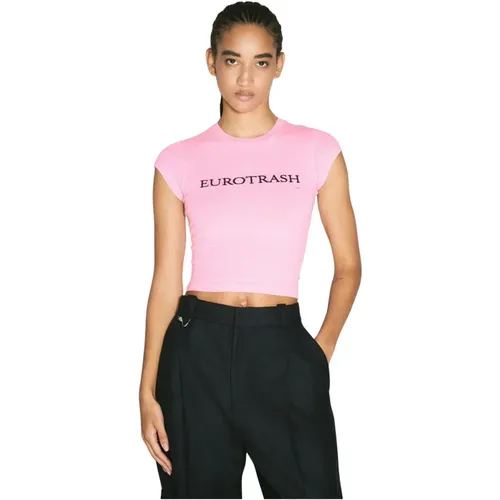 Textbesticktes Cropped T-Shirt , Damen, Größe: S/M - Eytys - Modalova