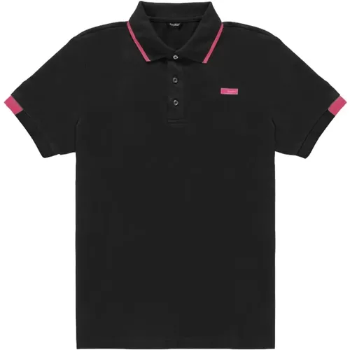 Elegantes Baumwoll-Polo mit kontrastierenden Details , Herren, Größe: L - RefrigiWear - Modalova