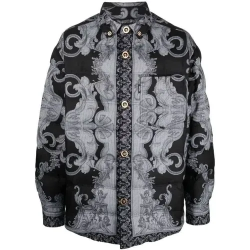 Barocco Print Jacket , male, Sizes: L - Versace - Modalova
