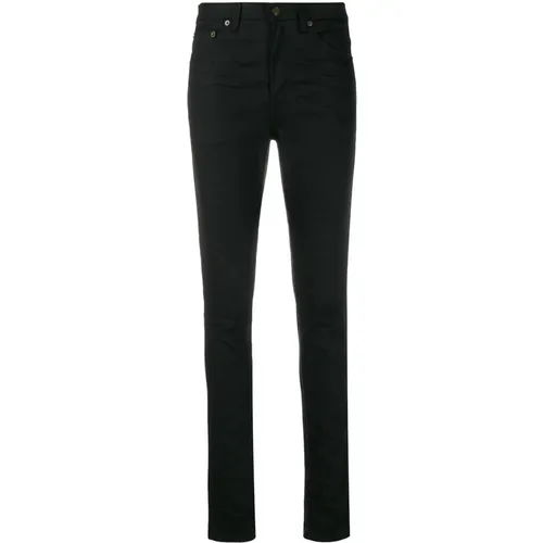 Slim-Fit Jeans, Hochwertiger Stoff , Damen, Größe: W28 - Saint Laurent - Modalova