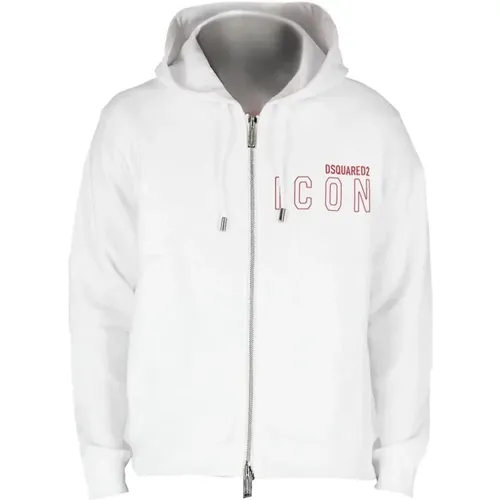 Logo Zip Hoodie , male, Sizes: L - Dsquared2 - Modalova