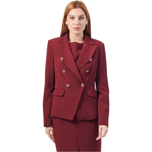 Bordeaux Doppelreihiger Blazer , Damen, Größe: S - Fracomina - Modalova