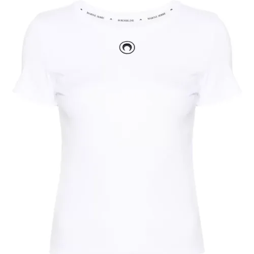 Organic Cotton Logo T-shirt , female, Sizes: L - Marine Serre - Modalova