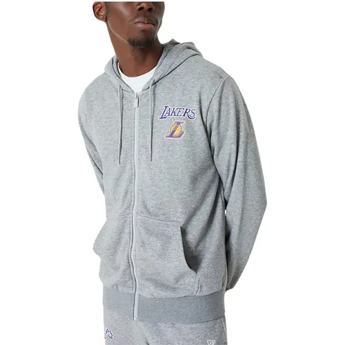 Lakers Full Zip Hoodie , male, Sizes: S, L, 2XL, M, XL - new era - Modalova