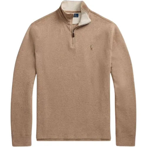 Weicher Estate-Rib Reißverschluss Kurzarm Pullover , Herren, Größe: XL - Polo Ralph Lauren - Modalova