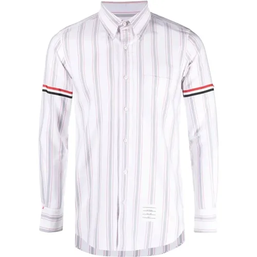 Striped Oxford Shirt , male, Sizes: L, M - Thom Browne - Modalova