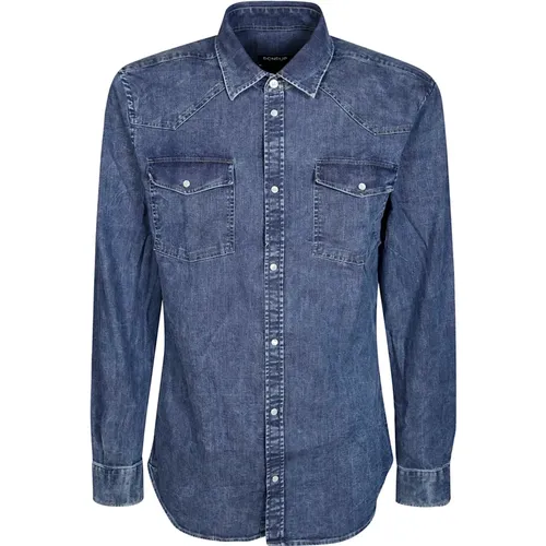 Denim Shirt , male, Sizes: L, XL - Dondup - Modalova