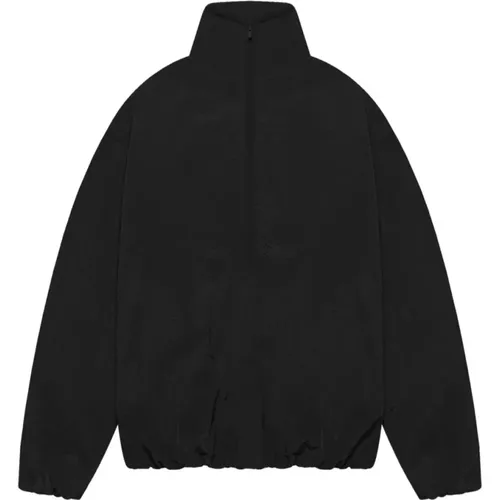 Schwarzer Ripstop-Halbzip-Pullover , Herren, Größe: L - Fear Of God - Modalova