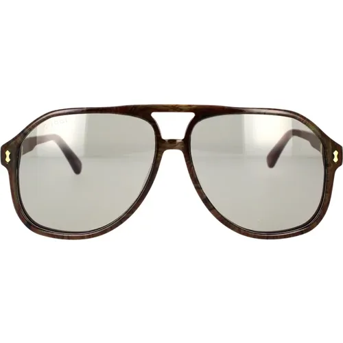 Italian Politician Inspired Sunglasses , male, Sizes: 60 MM - Gucci - Modalova