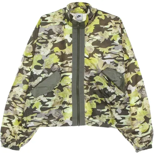 Blumenmuster Gewebte Jacke , Damen, Größe: M - Nike - Modalova