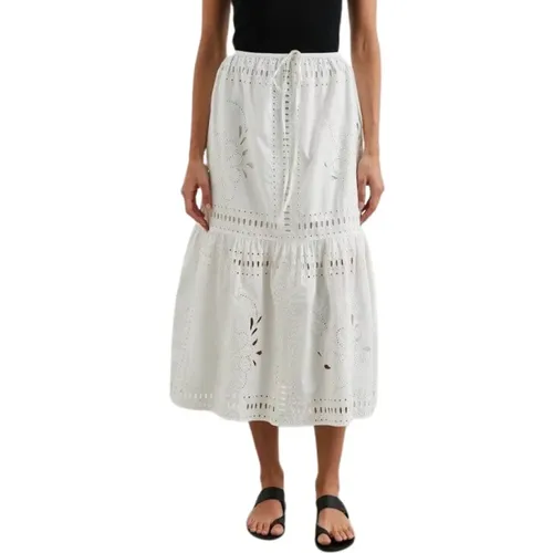Cotton Perforated Long Skirt , female, Sizes: M - Rails - Modalova
