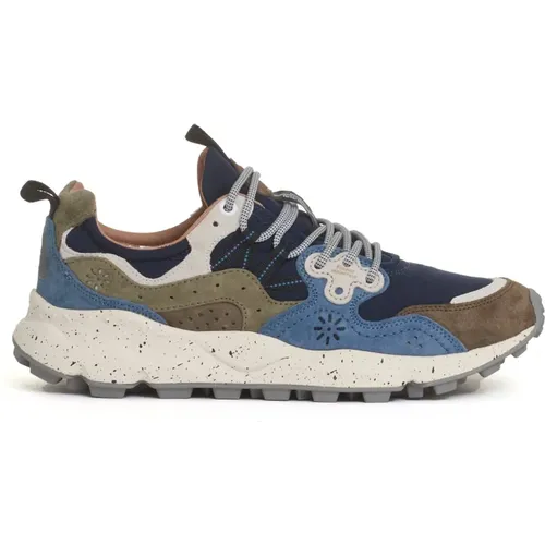 Blau Grün Graue Sneakers Aw24 Stil , Herren, Größe: 43 EU - Flower Mountain - Modalova