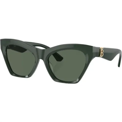 Grüne Cat-Eye Sonnenbrille , Damen, Größe: 55 MM - Burberry - Modalova