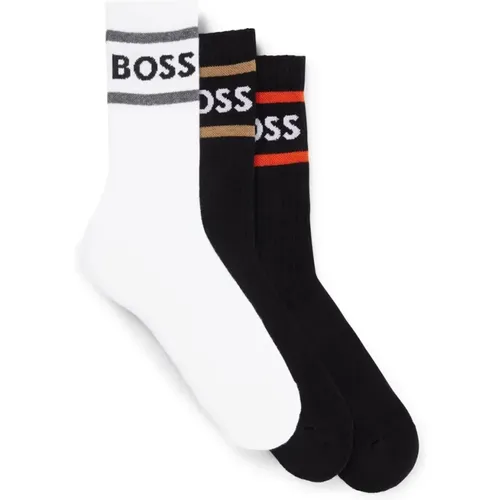 Mens Long Rib Stripe Socks , male, Sizes: M - Boss - Modalova