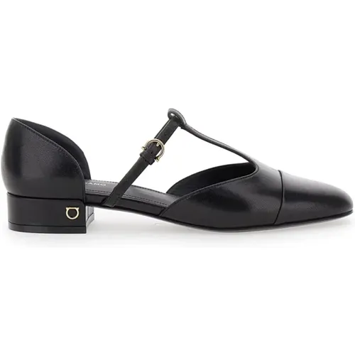 Schwarze Absatz Lainette Schuhe , Damen, Größe: 36 EU - Salvatore Ferragamo - Modalova