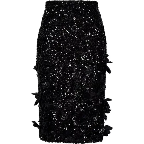 Sequin Floral Appliqué Skirt , female, Sizes: L - N21 - Modalova