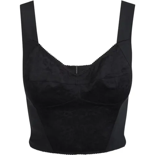 Jacquard corset bustier , female, Sizes: S - Dolce & Gabbana - Modalova