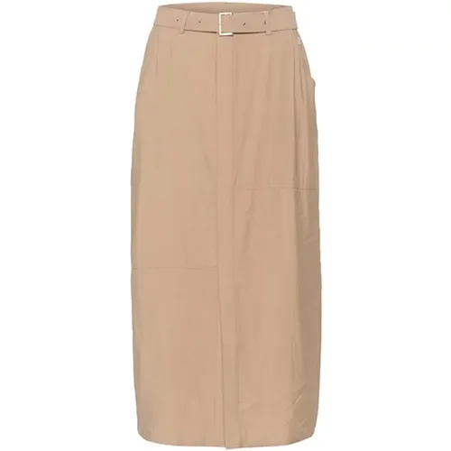 Midi Skirts , female, Sizes: XL, M, 2XL, 3XL, S, L, XS - Cream - Modalova