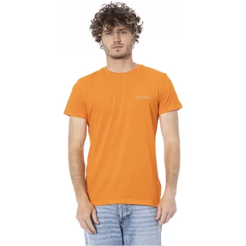 Orangefarbenes Beachwear Logo Print T-Shirt , Herren, Größe: XL - Trussardi - Modalova