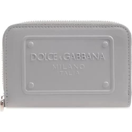 Lederbrieftasche mit Logo - Dolce & Gabbana - Modalova