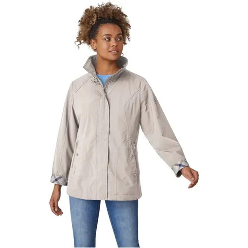 Comfort Fit Ivory Jacke mit Reißverschlusstaschen , Damen, Größe: 3XL - Junge - Modalova