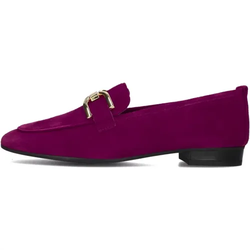 Rosa Wildleder Loafer mit Goldakzent , Damen, Größe: 36 EU - Unisa - Modalova